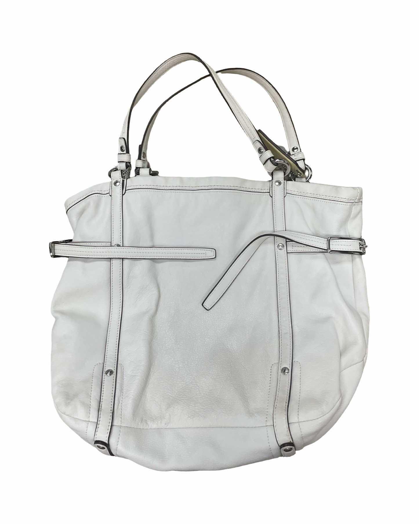 Handbag Designer By Coach In Cream, Size:Large