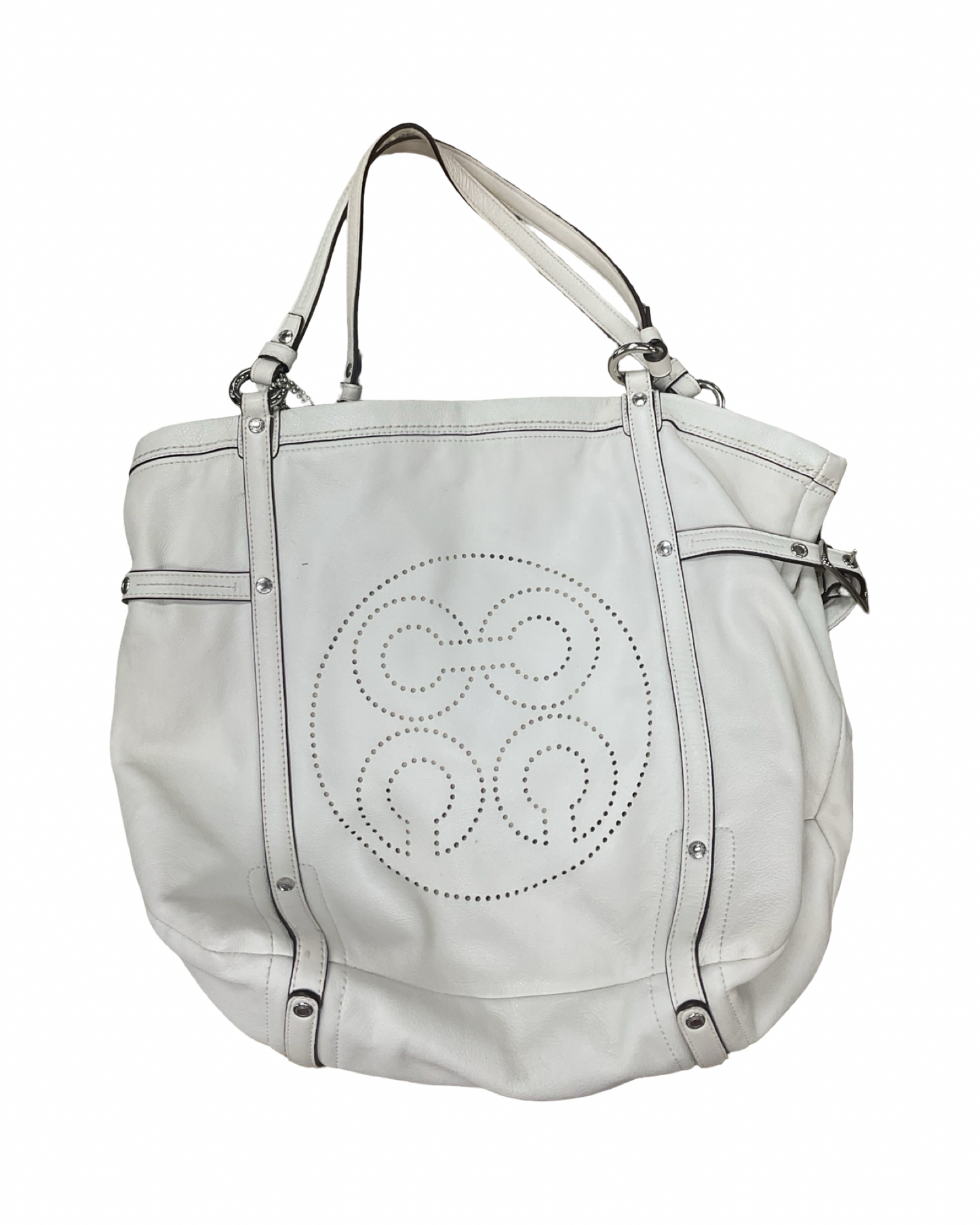 Handbag Designer By Coach In Cream, Size:Large