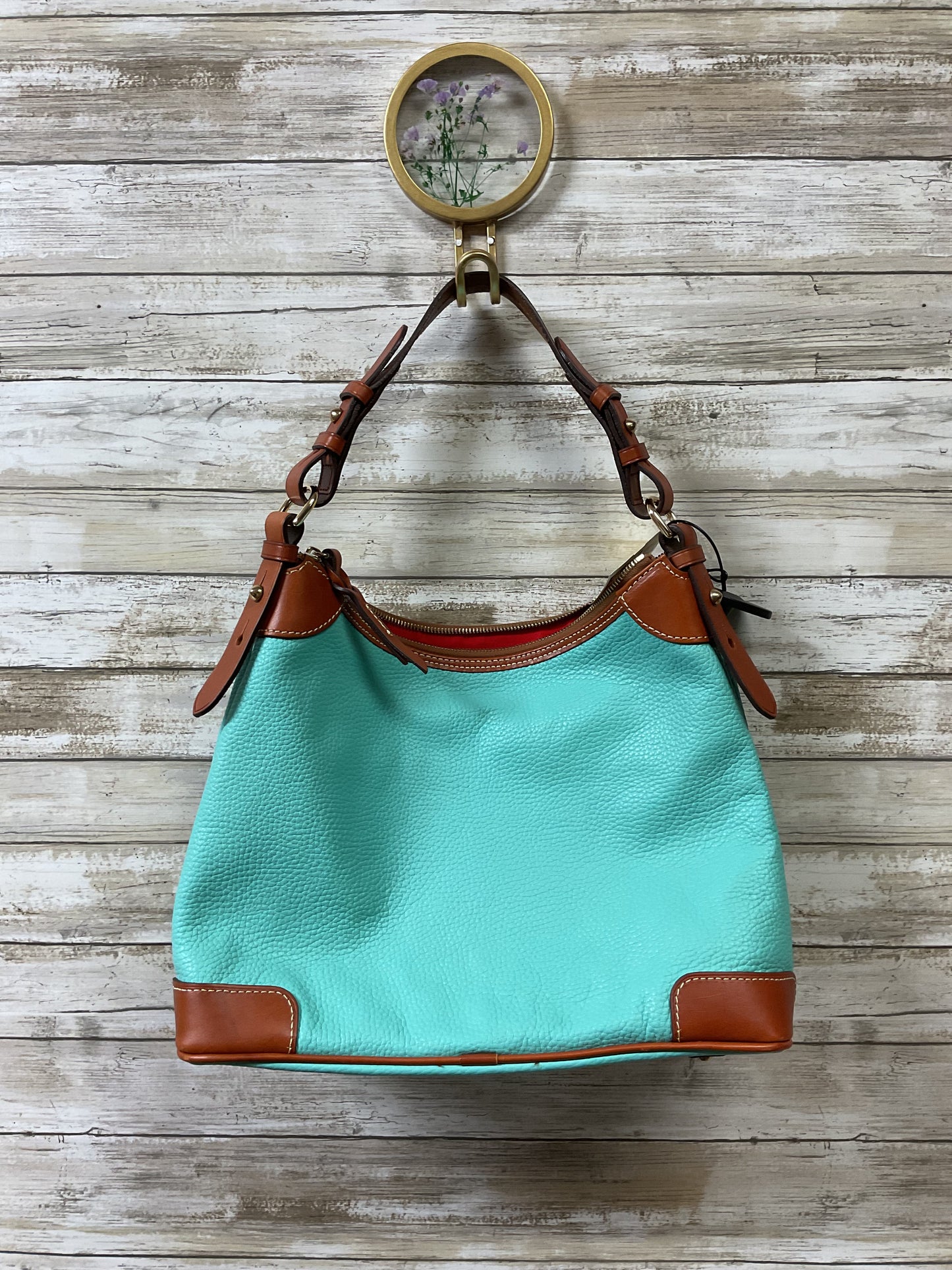 Handbag Designer By Dooney And Bourke In Teal, Size:Medium