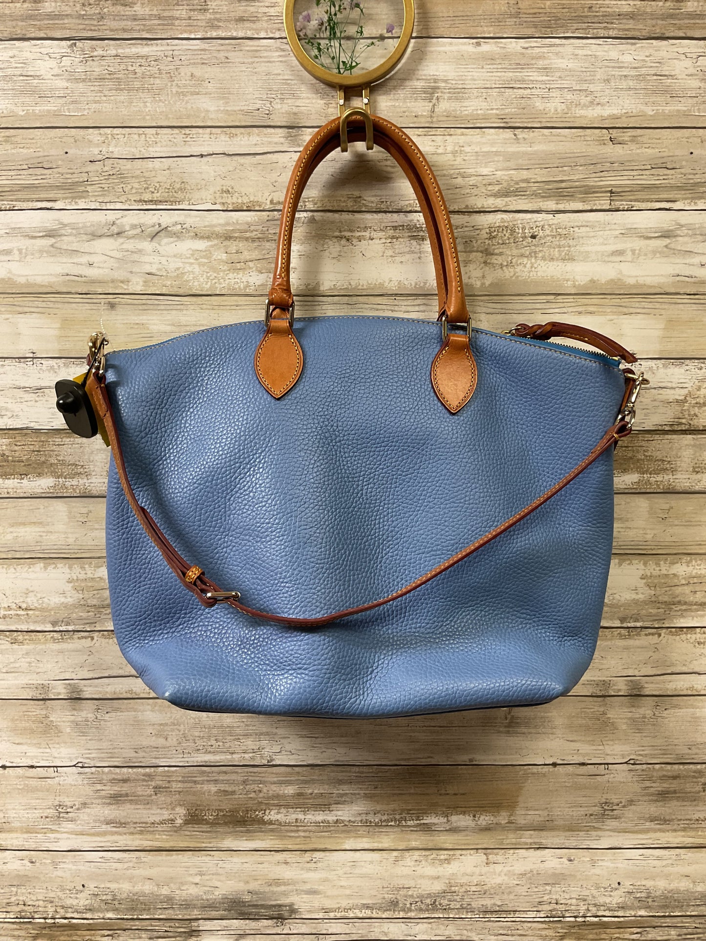 Handbag Designer By Dooney And Bourke In Blue & Brown, Size:Large