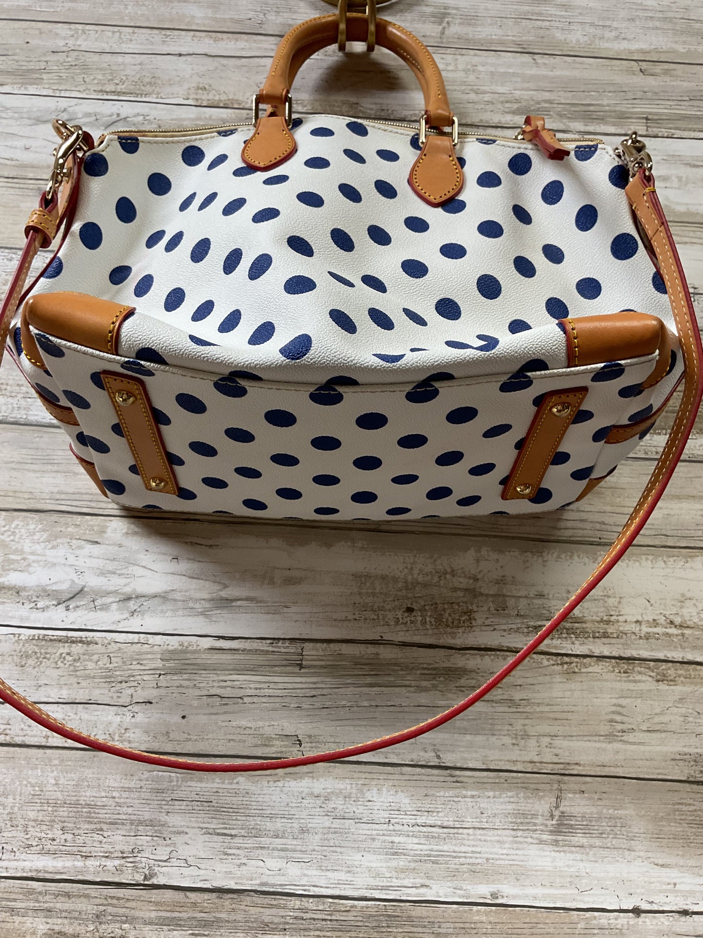 Handbag Designer By Dooney And Bourke In Polkadot Pattern, Size:Medium