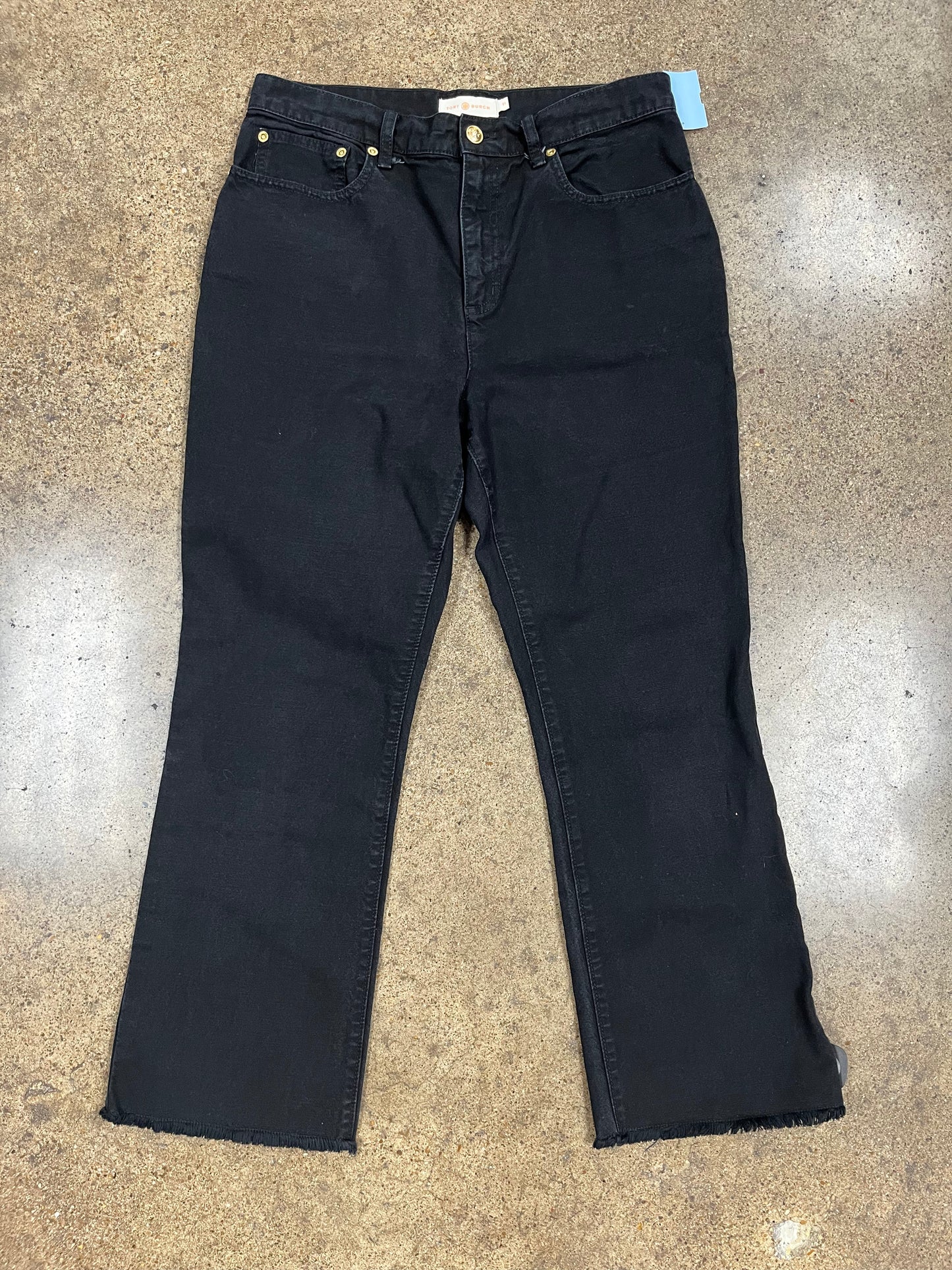 Jeans Designer By Tory Burch In Black Denim, Size:12