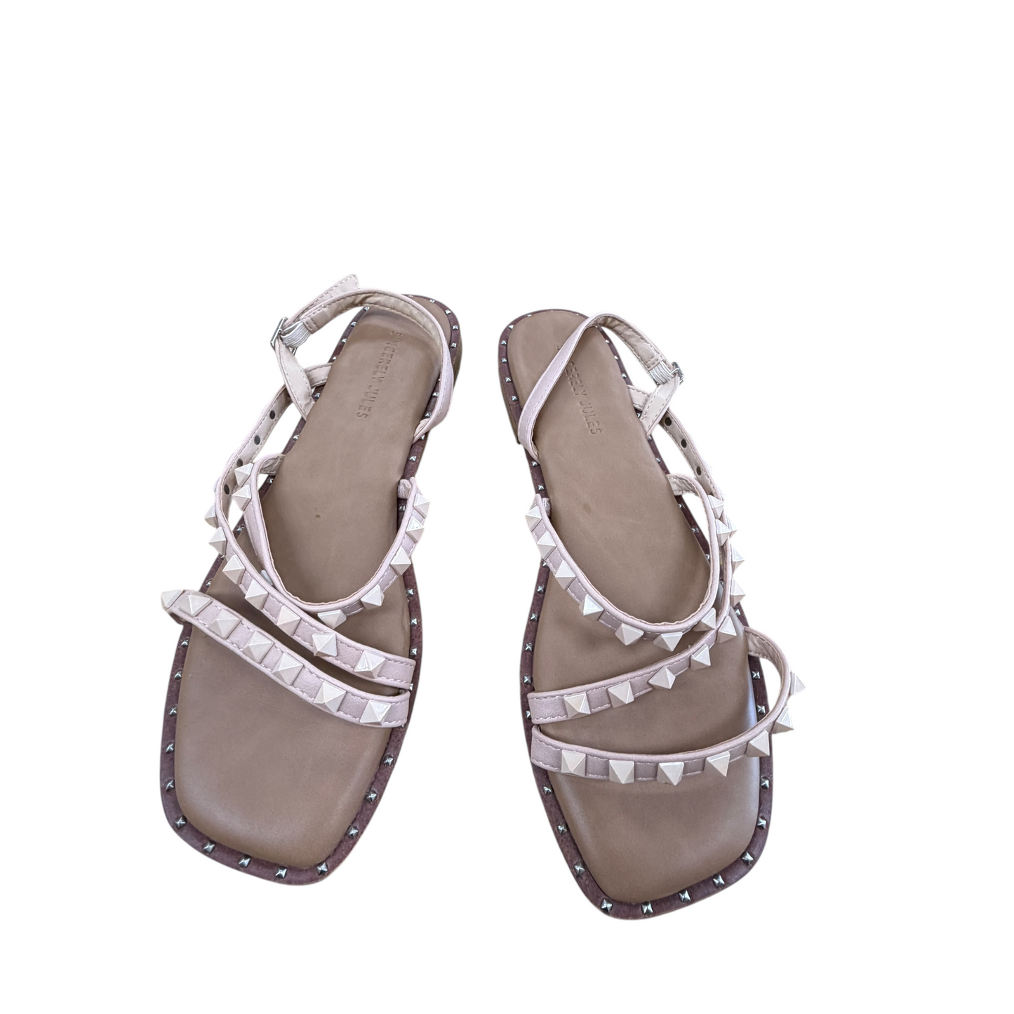 Sandals Flats By Sincerely Jules In Taupe, Size:8.5