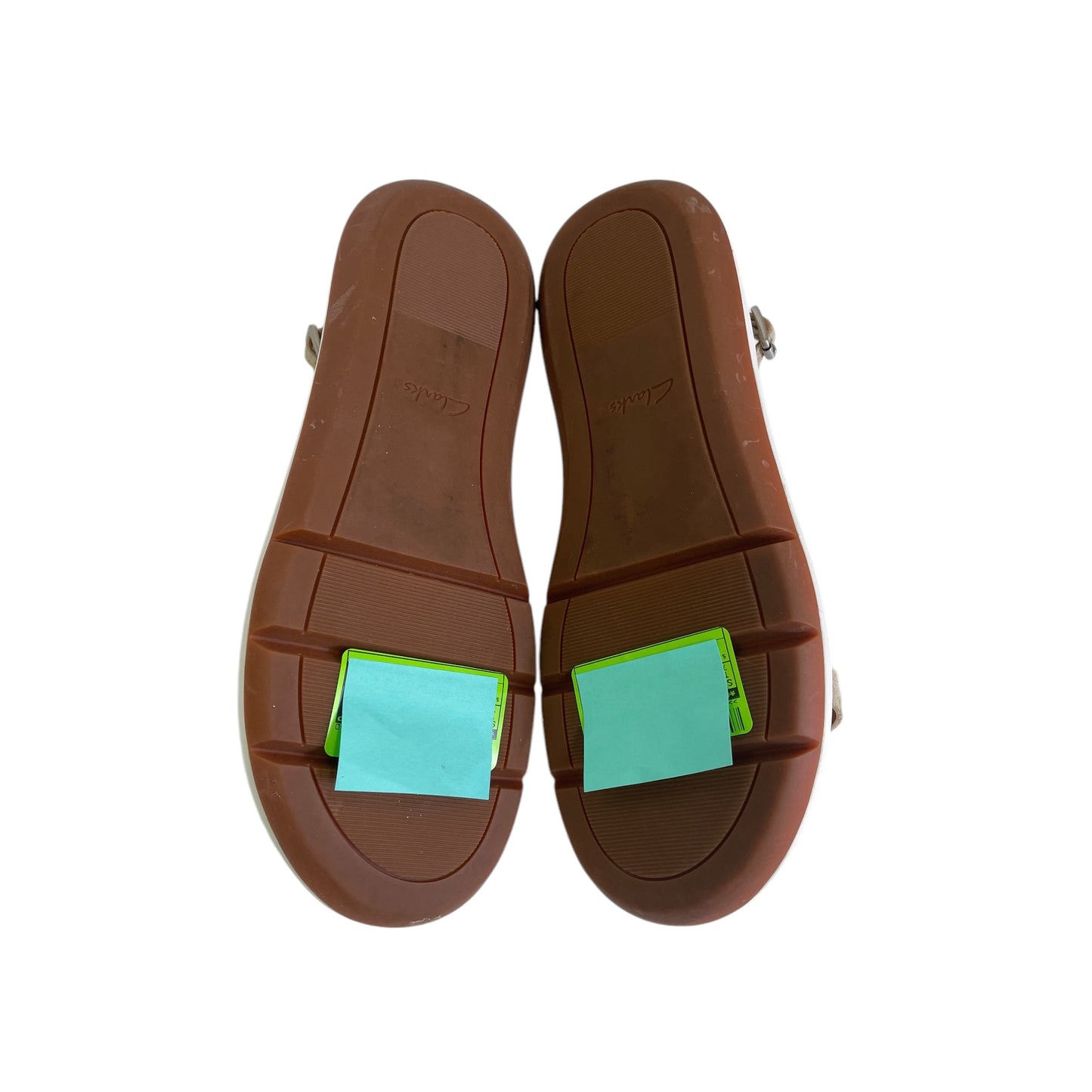 Sandals Flats By Clarks In Taupe, Size:7.5