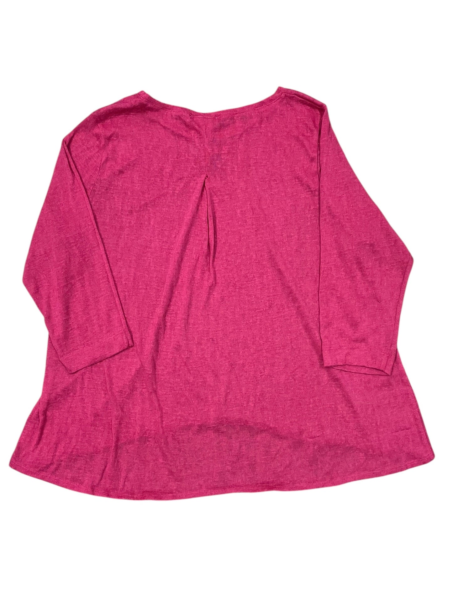 Top 3/4 Sleeve By Philosophy In Pink, Size:1X