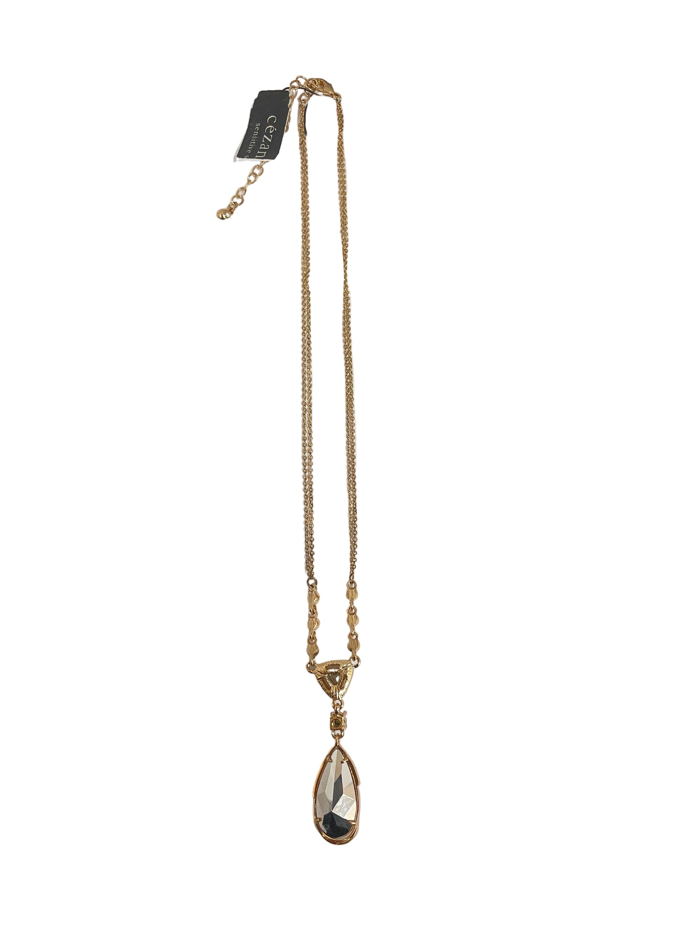 Necklace Lariat & Y-Drop By Clothes Mentor In Blue & Gold
