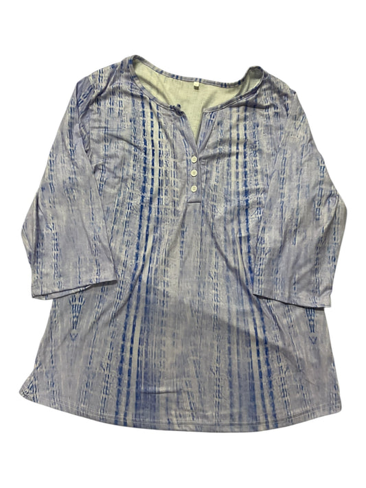 Top 3/4 Sleeve By Clothes Mentor In Blue, Size:L