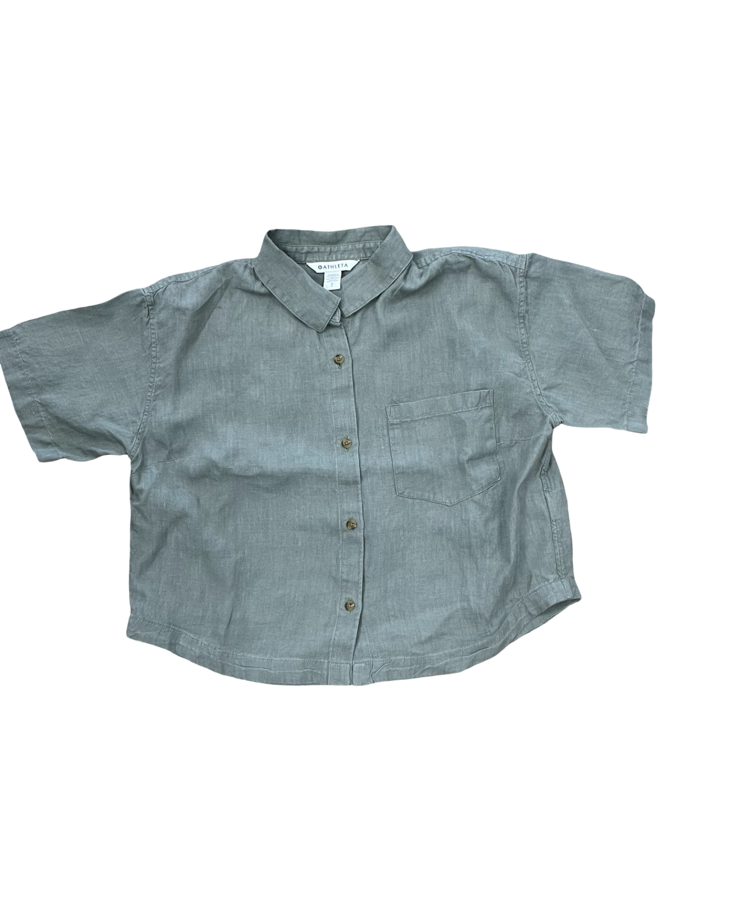 Blouse Ss By Athleta In Green, Size:S