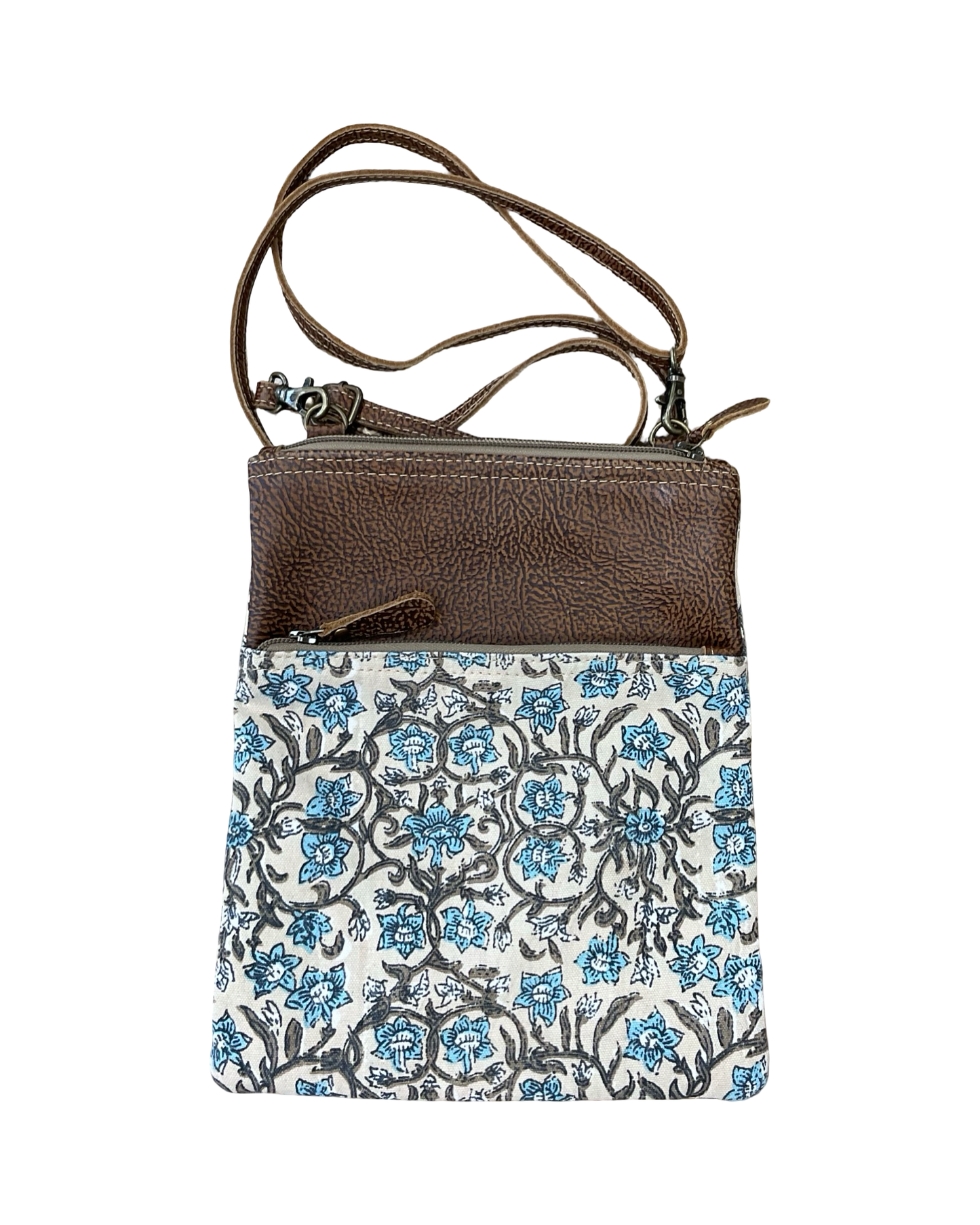 Crossbody By Myra In Cream & Tan, Size:Small