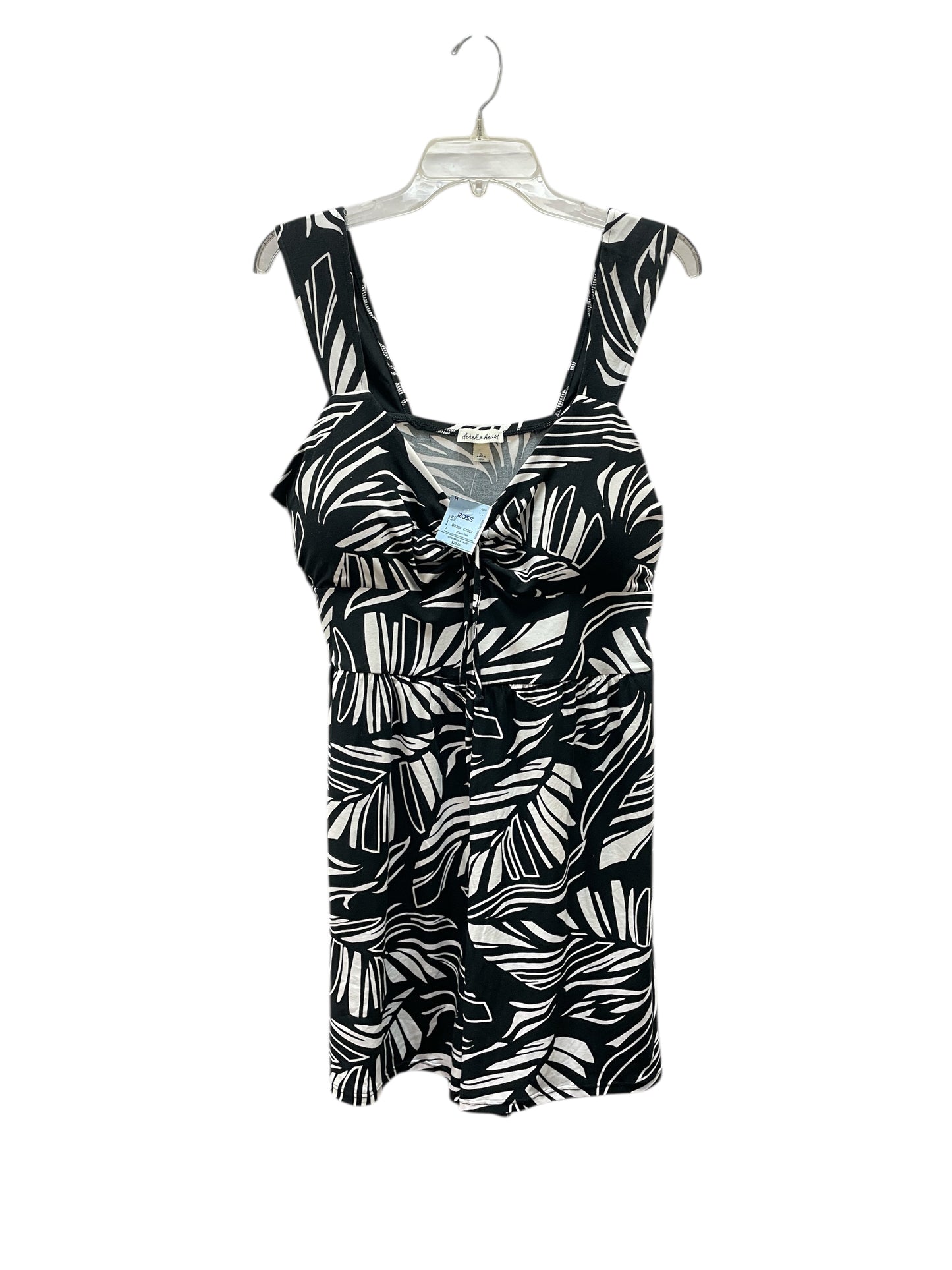 Romper By Derek Heart In Black & Cream, Size:1X