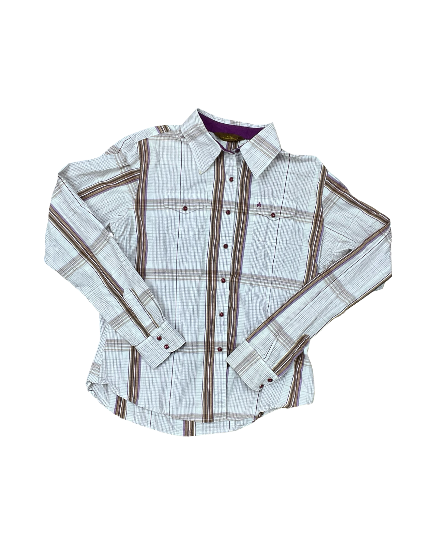 Blouse Ls By Aura In White, Size:M