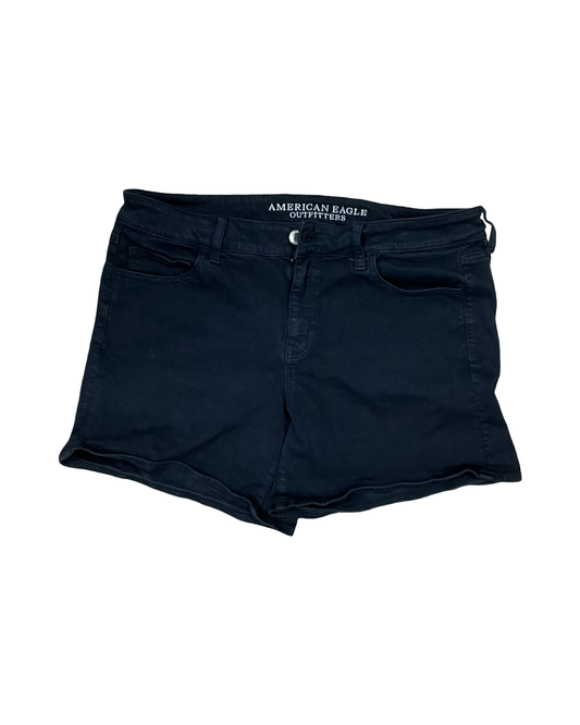 Shorts By American Eagle In Black Denim, Size:16