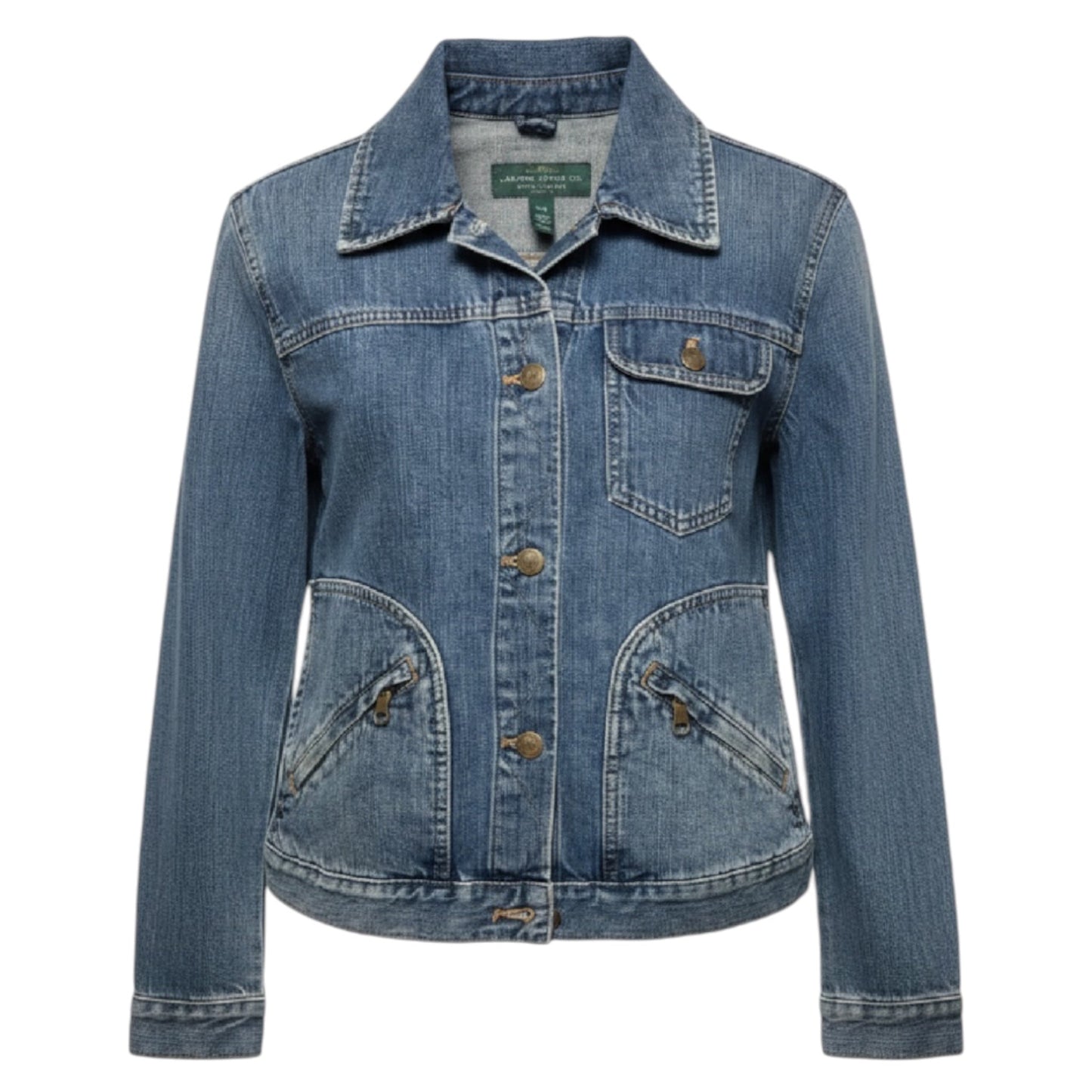 Jacket Denim By Lauren By Ralph Lauren In Blue Denim, Size: M Petite