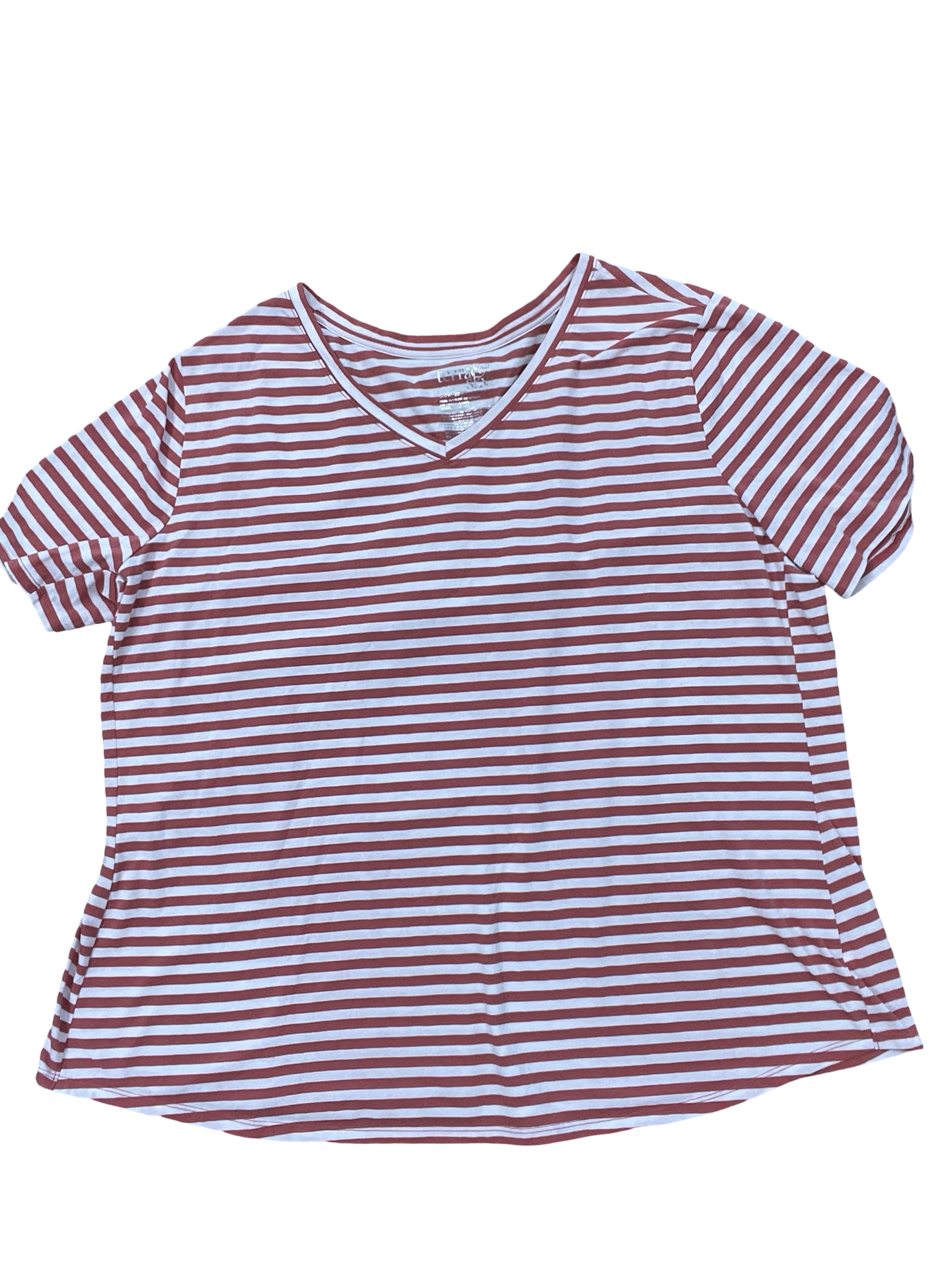 Top Ss By Terra & Sky In Orange & White, Size:2X