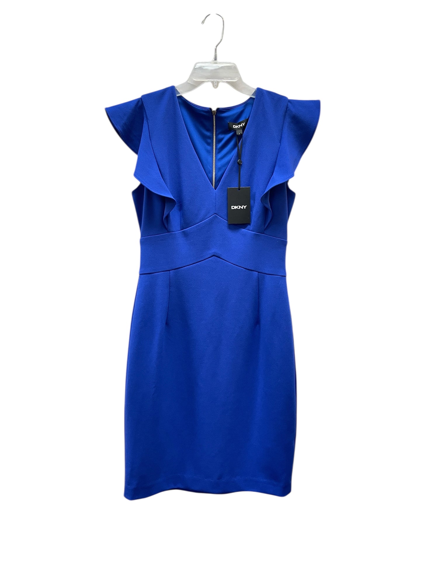 Dress Casual Midi By Dkny In Blue, Size:S