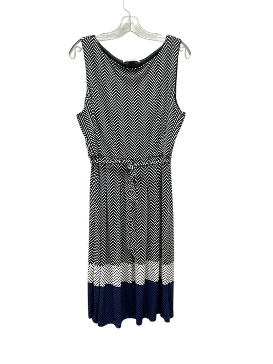 Dress Casual Midi By Liz Claiborne In Black & White, Size:L