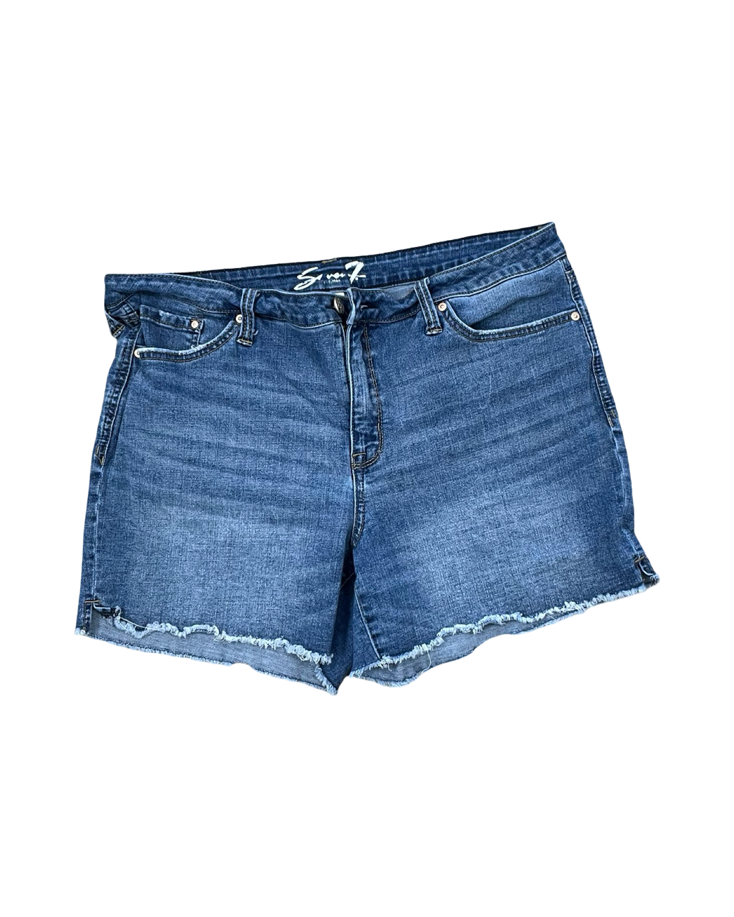 Shorts By Seven 7 In Blue Denim, Size:16