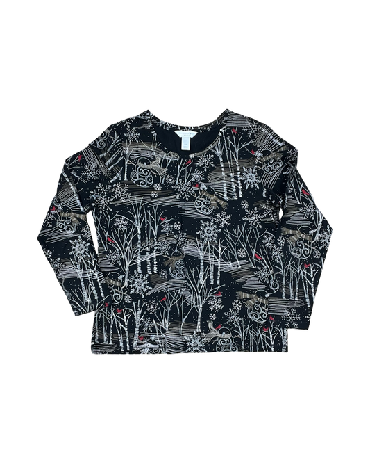 Top Ls By Christopher And Banks In Black & Tan, Size:Mp