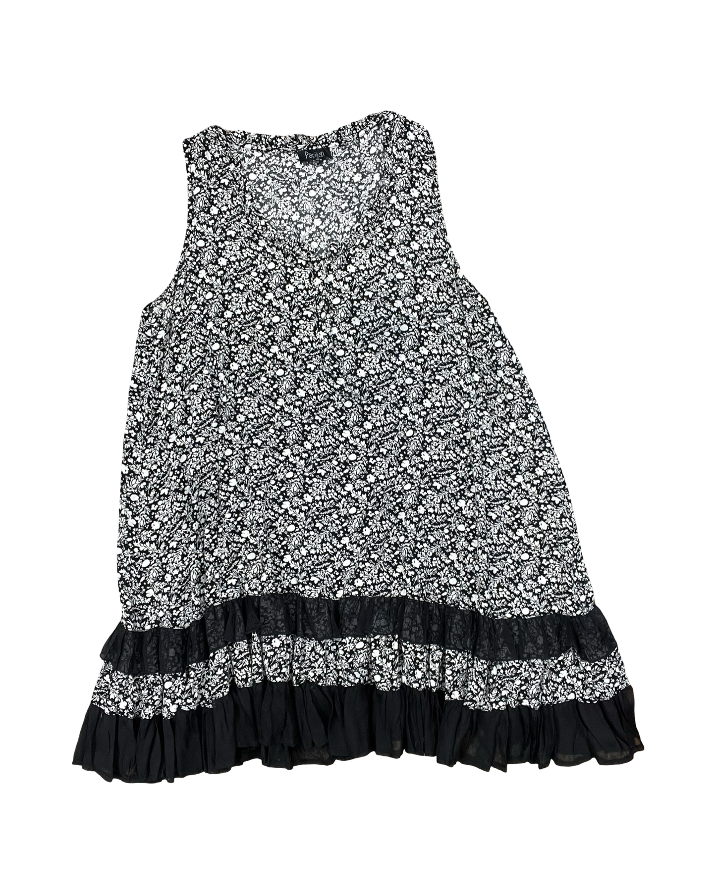 Dress Casual Midi By Papillion In Black & Cream, Size:Xl