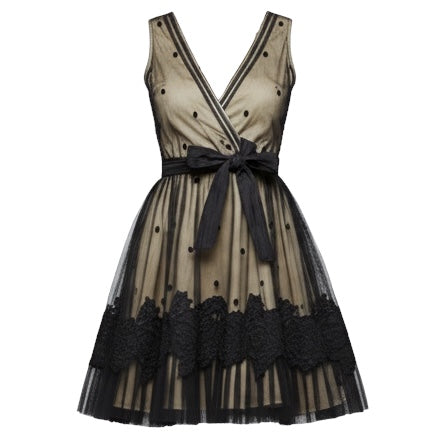 Mesh & Lace Cocktail Dress By Yoana Baraschi X Anthropologie In Black, Size: 6
