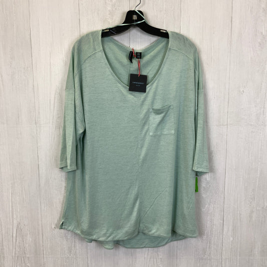 Top 3/4 Sleeve Basic By Cynthia Rowley In Green, Size:1X
