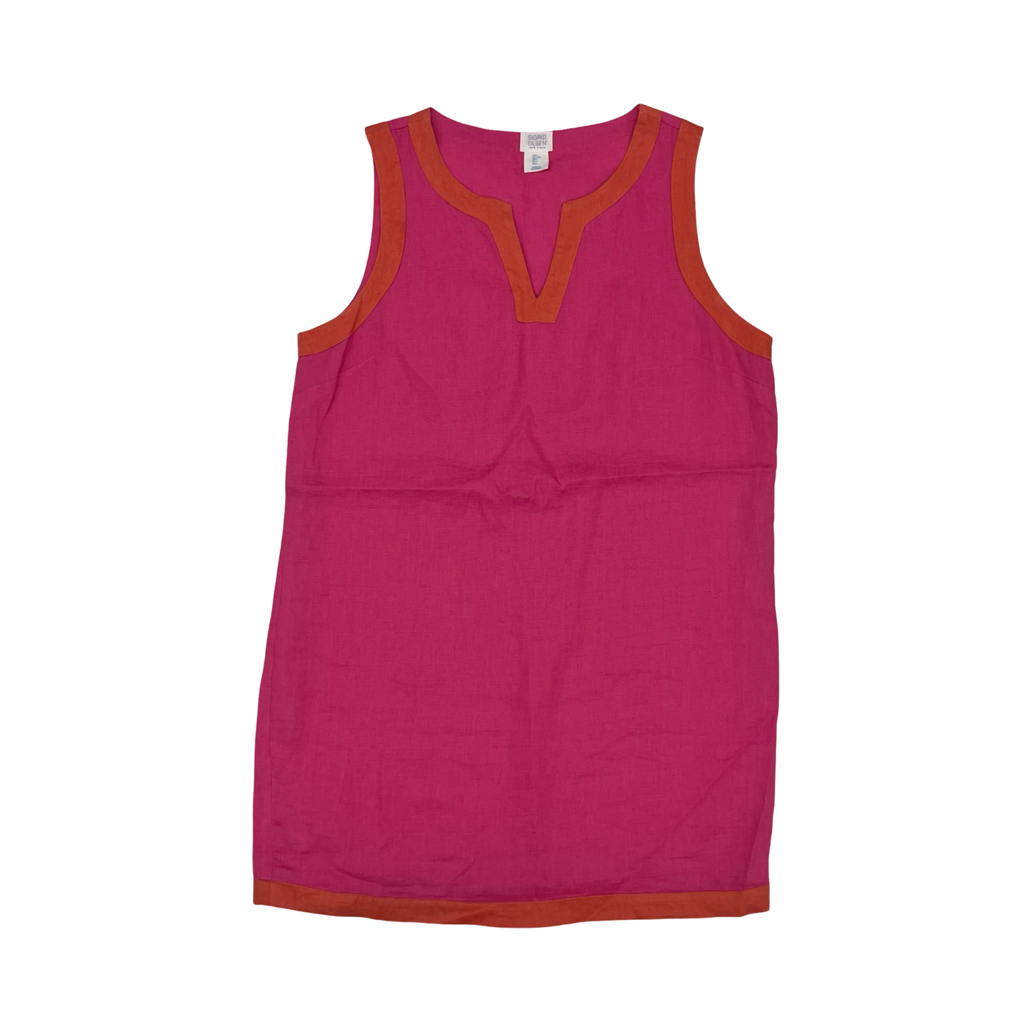 Dress Casual Short By Sigrid Olsen In Orange & Pink, Size:L