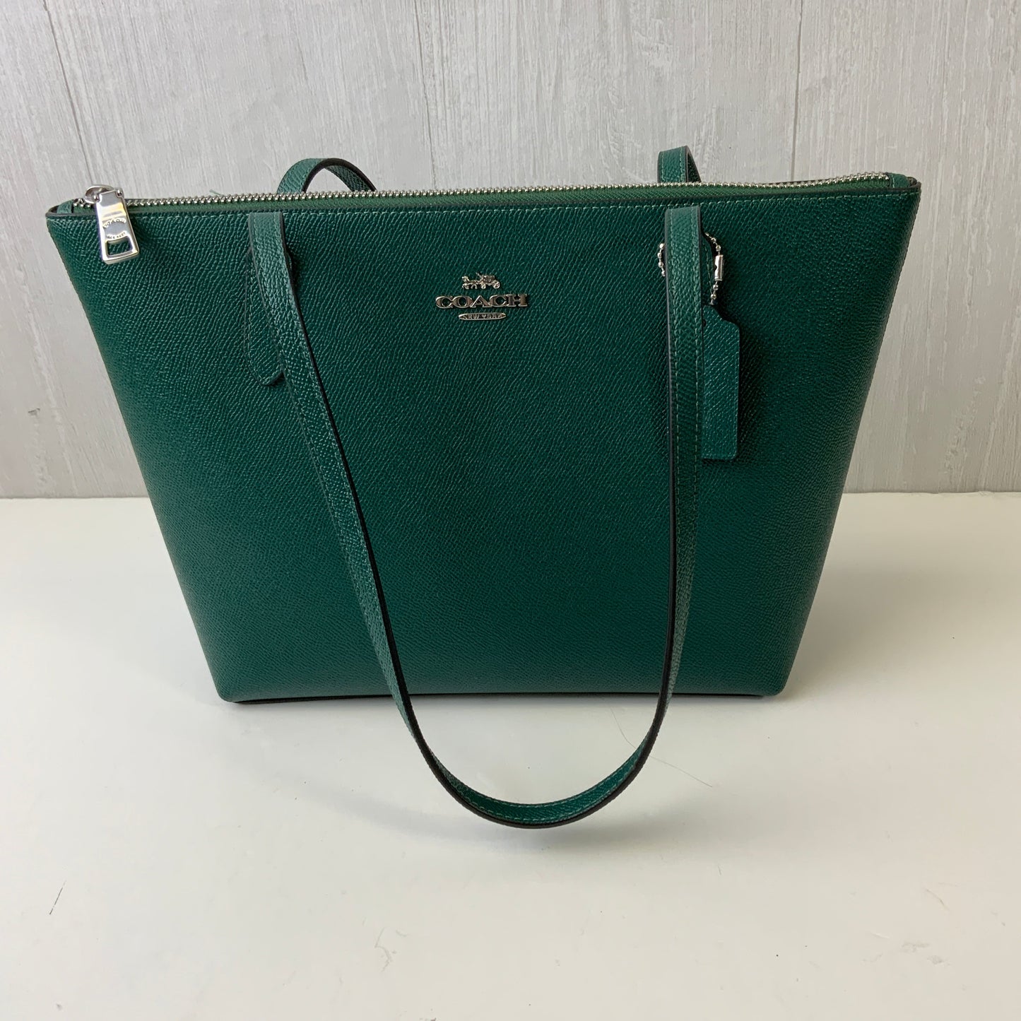 Handbag Designer By Coach In Teal, Size:Medium