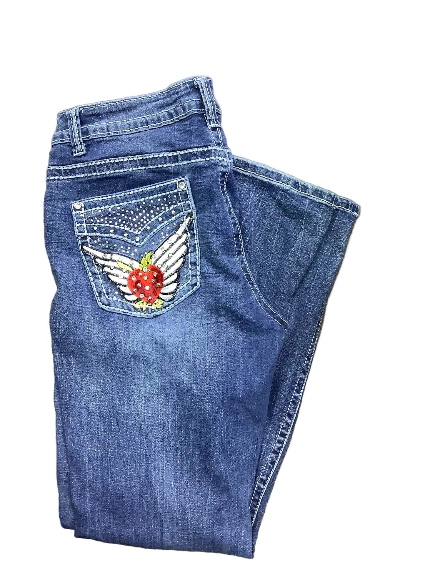 Jeans Straight By Sky In Blue Denim, Size:16