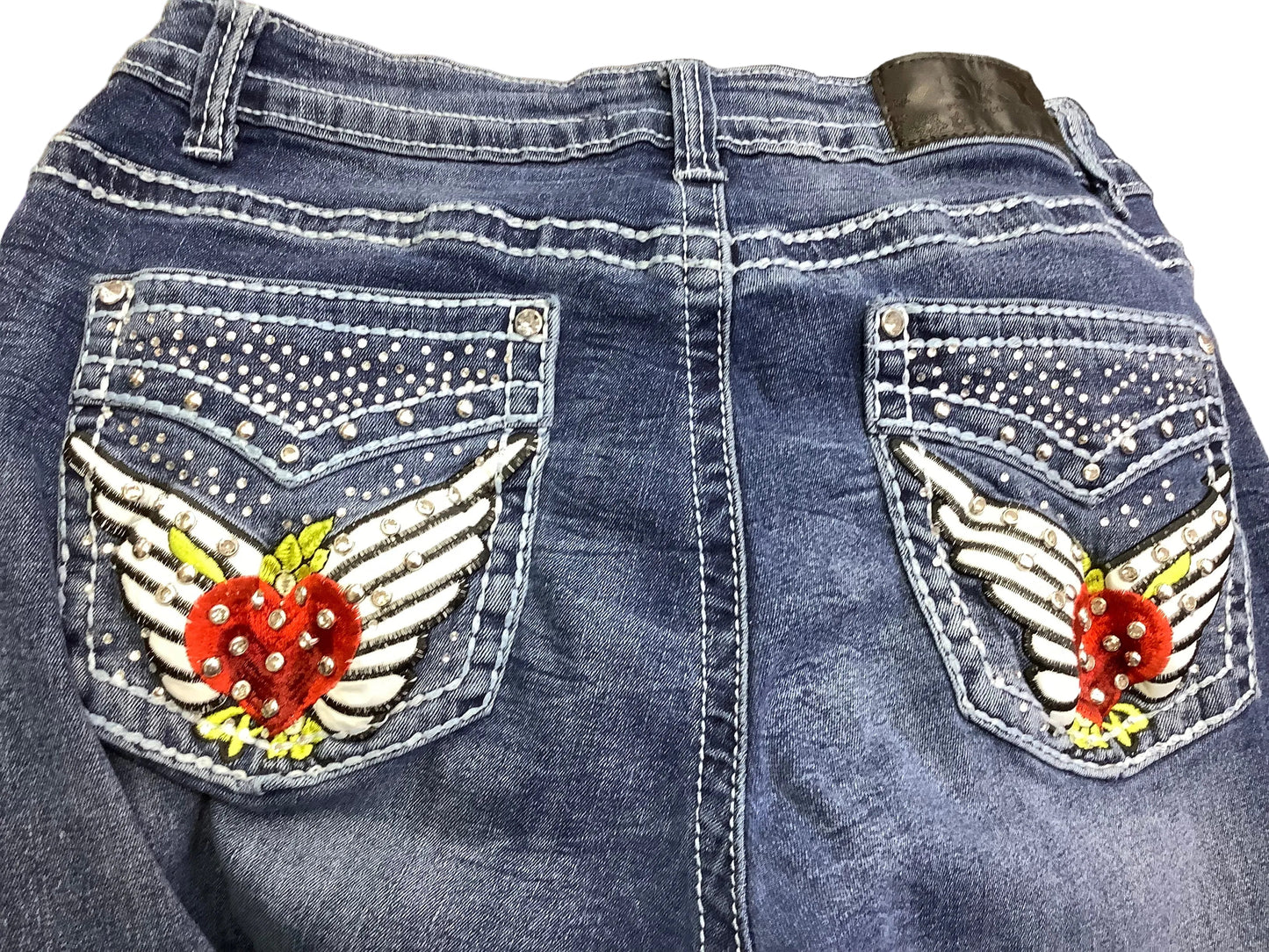 Jeans Straight By Sky In Blue Denim, Size:16