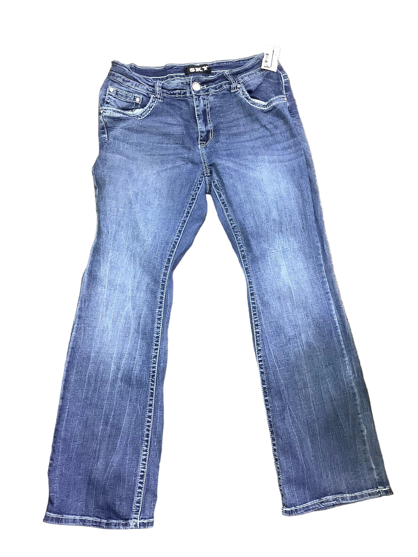 Jeans Straight By Sky In Blue Denim, Size:16