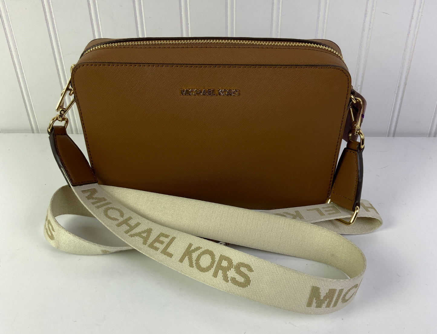 Crossbody Designer By Michael Kors In Brown, Size:Medium