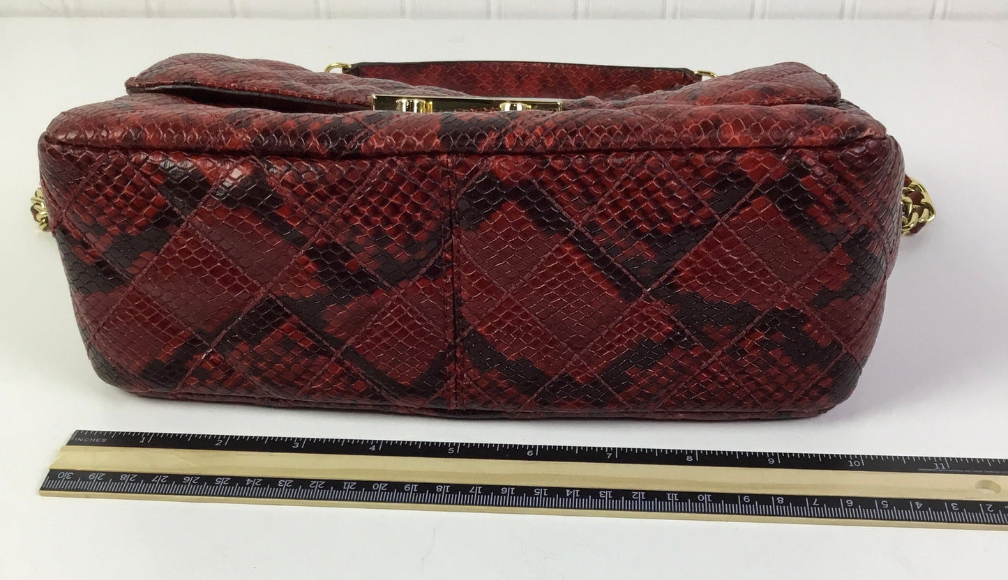 Handbag Designer By Michael Kors In Black & Red, Size:Medium