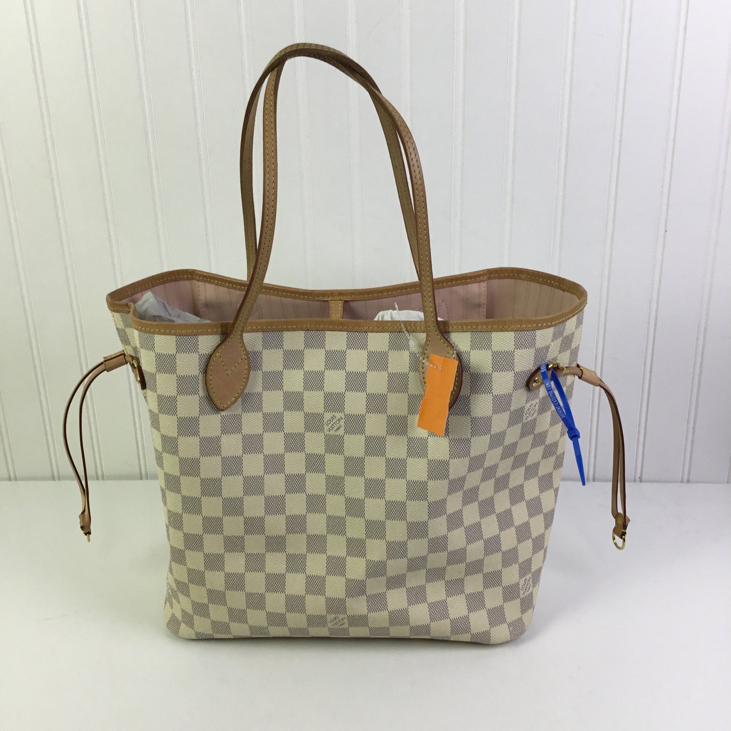 Handbag Luxury Designer By Louis Vuitton In Pink & White, Size:Medium