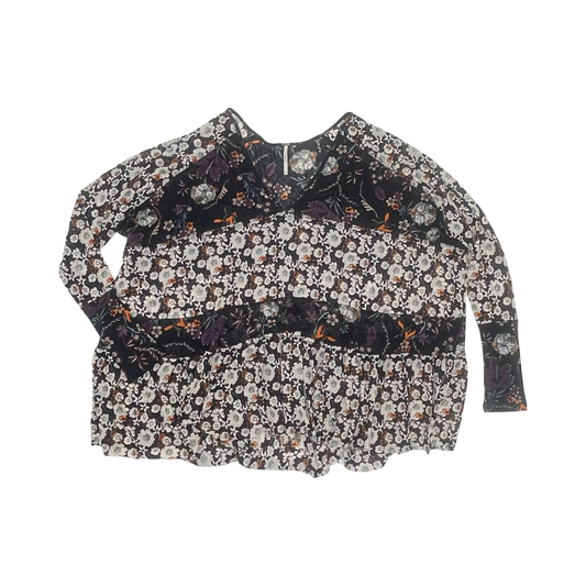 Blouse Ls By Free People In Purple & White, Size:Xs