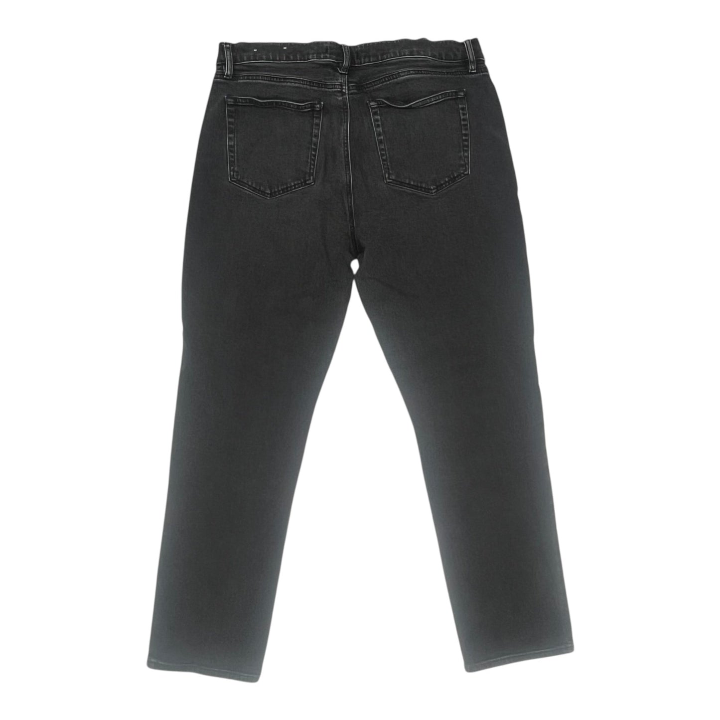 Jeans Straight By Loft In Black Denim, Size:12