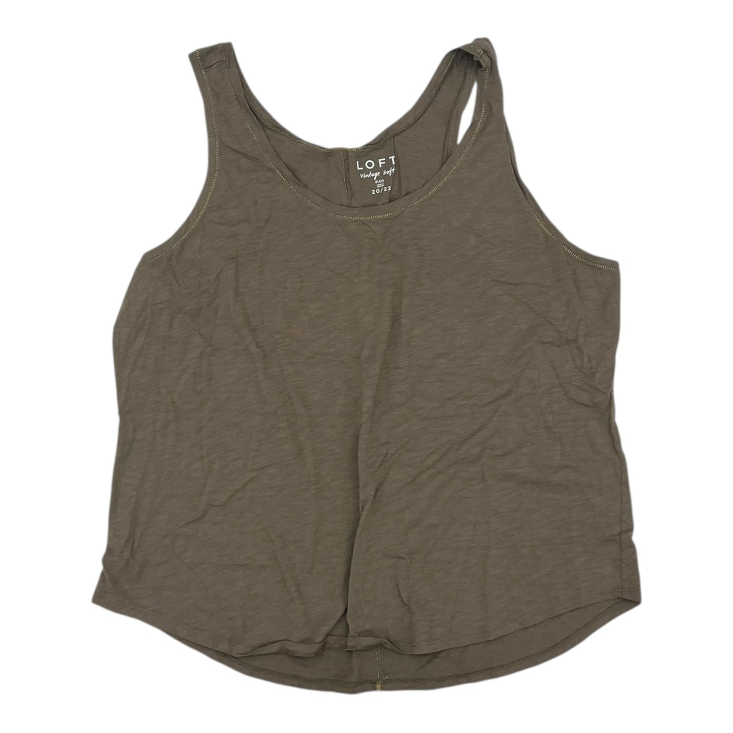 Top Sleeveless By Loft In Green, Size:2X