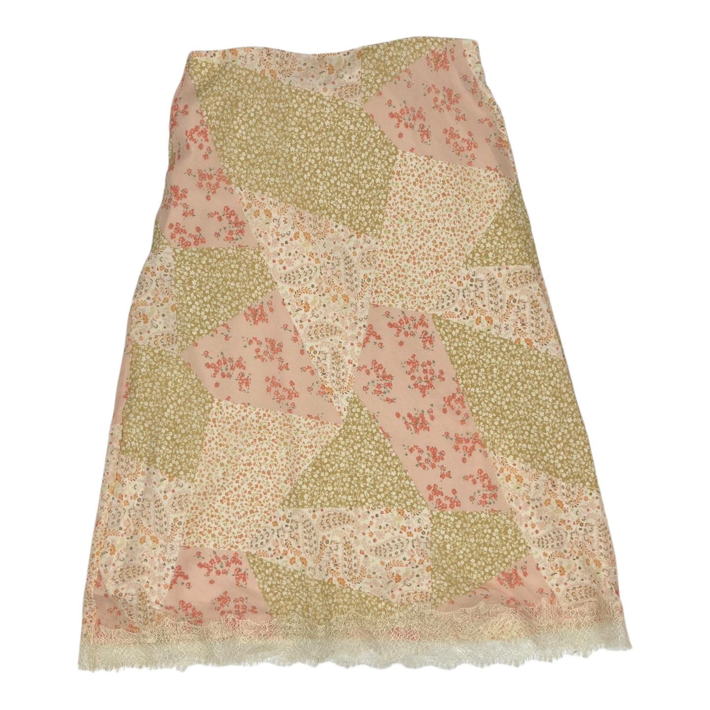 Skirt Set 2Pc By Loft In Pink & Tan, Size:L
