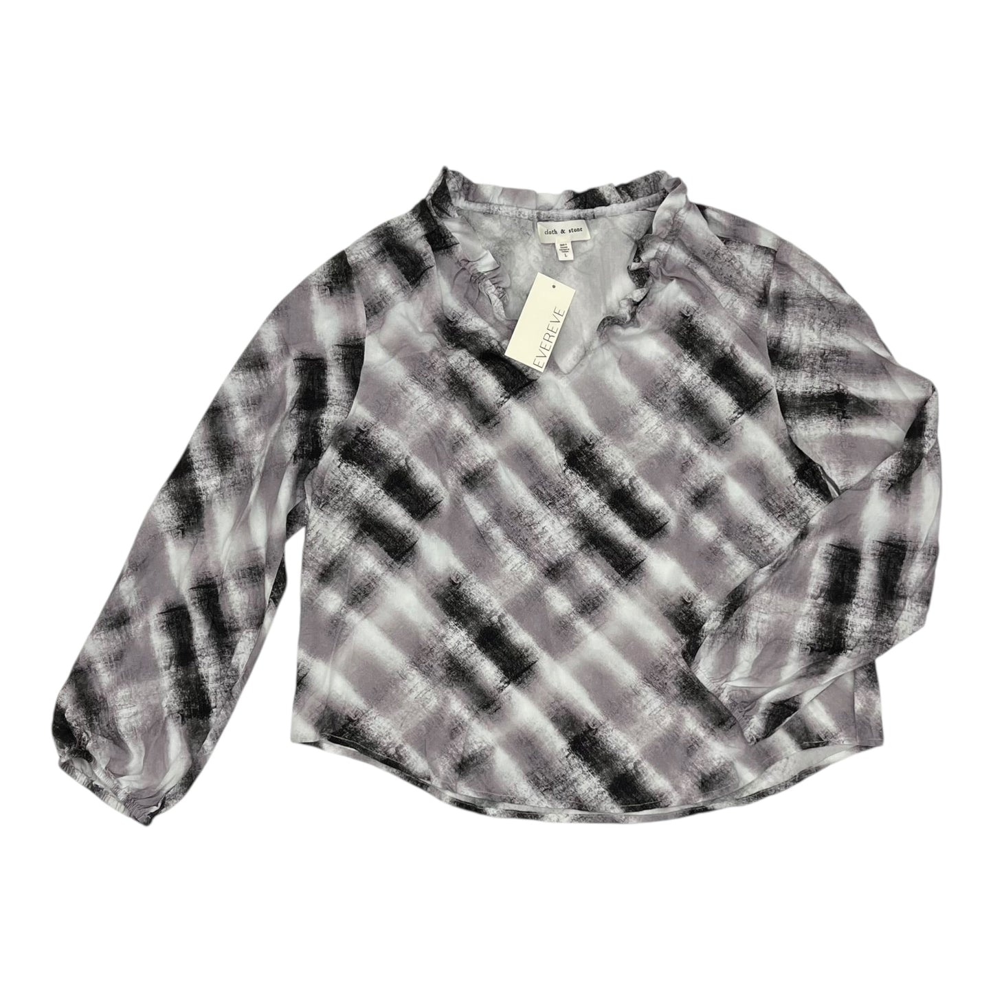 Blouse Ls By Cloth & Stone In Grey & White, Size:L