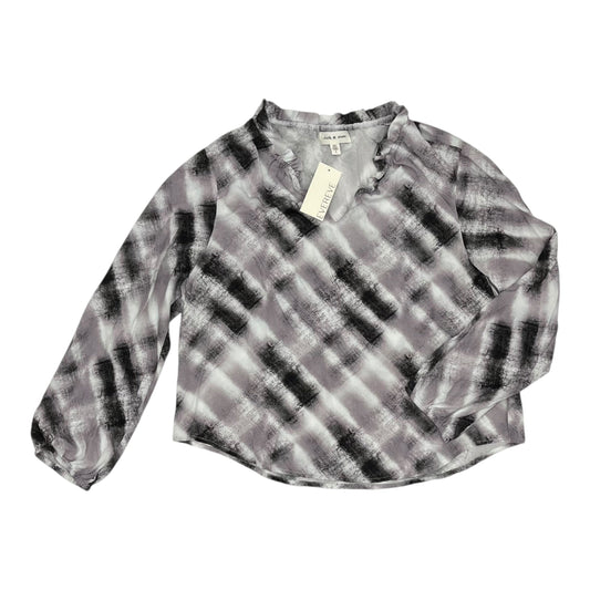 Blouse Ls By Cloth & Stone In Grey & White, Size:L
