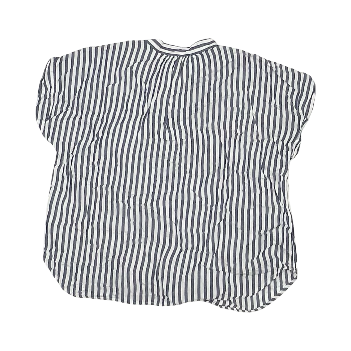 Blouse Ss By Workshop In Blue & White, Size:2X