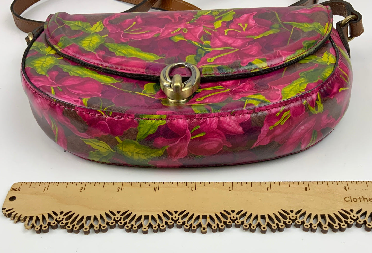 Crossbody Designer By Patricia Nash In Pink & Purple, Size:Small