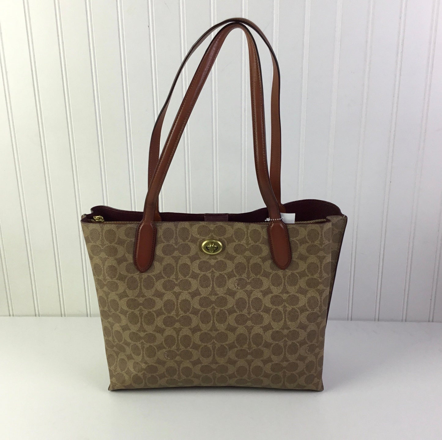 Handbag Designer By Coach In Brown, Size:Large