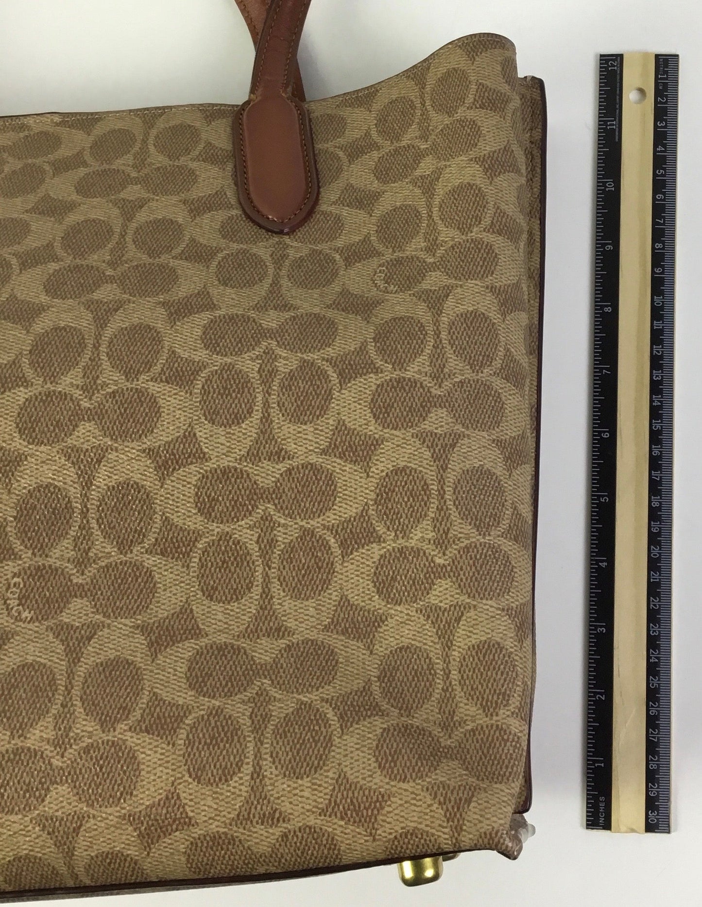 Handbag Designer By Coach In Brown, Size:Large