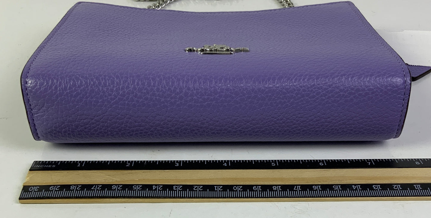 Crossbody Designer By Coach In Purple, Size:Small