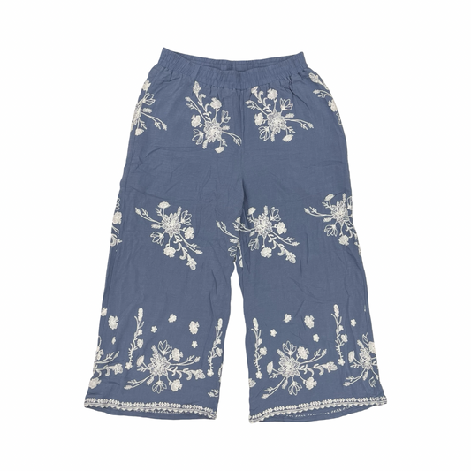 Pants Wide Leg By Clothes Mentor In Blue & White, Size:3X