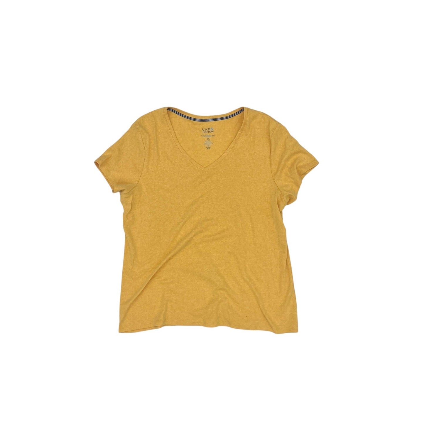 Top Ss Basic By Croft And Barrow In Yellow, Size:Xxl