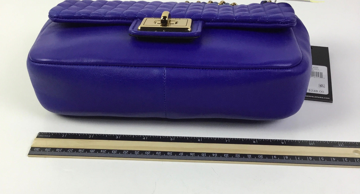 Handbag Designer By Karl Lagerfeld In Blue, Size:Small
