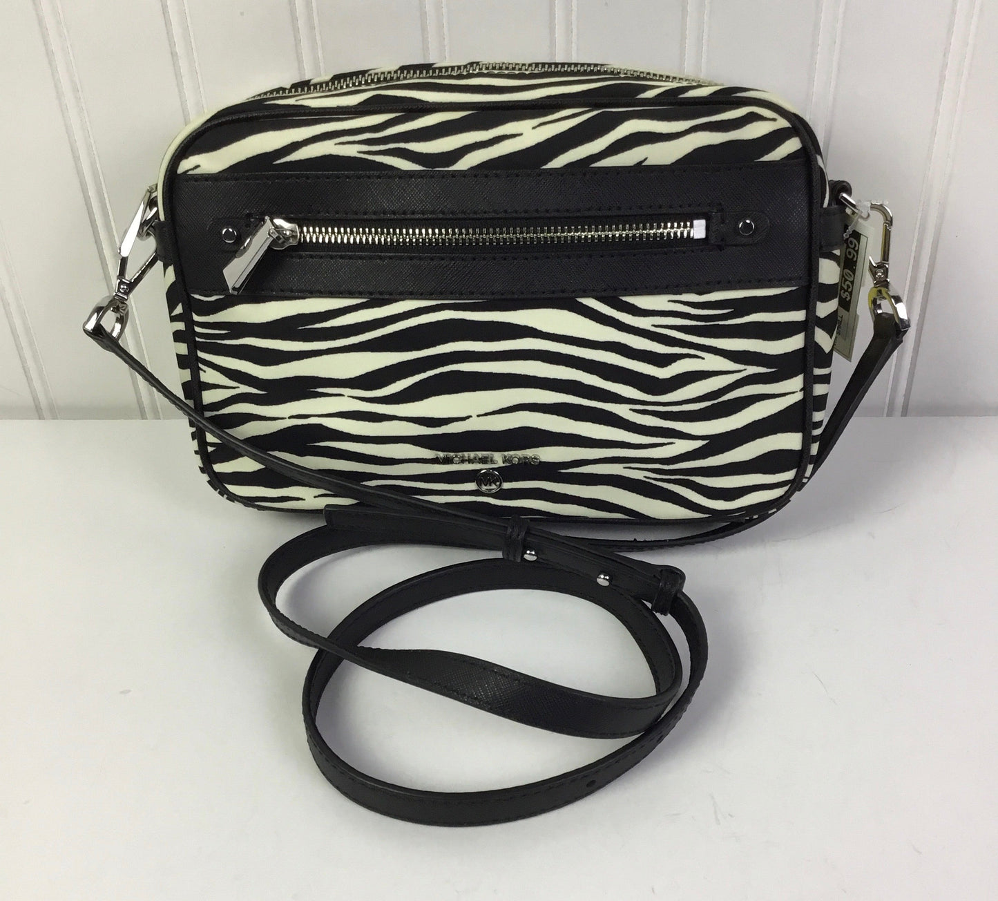 Crossbody Designer By Michael Kors In Zebra Print, Size:Small