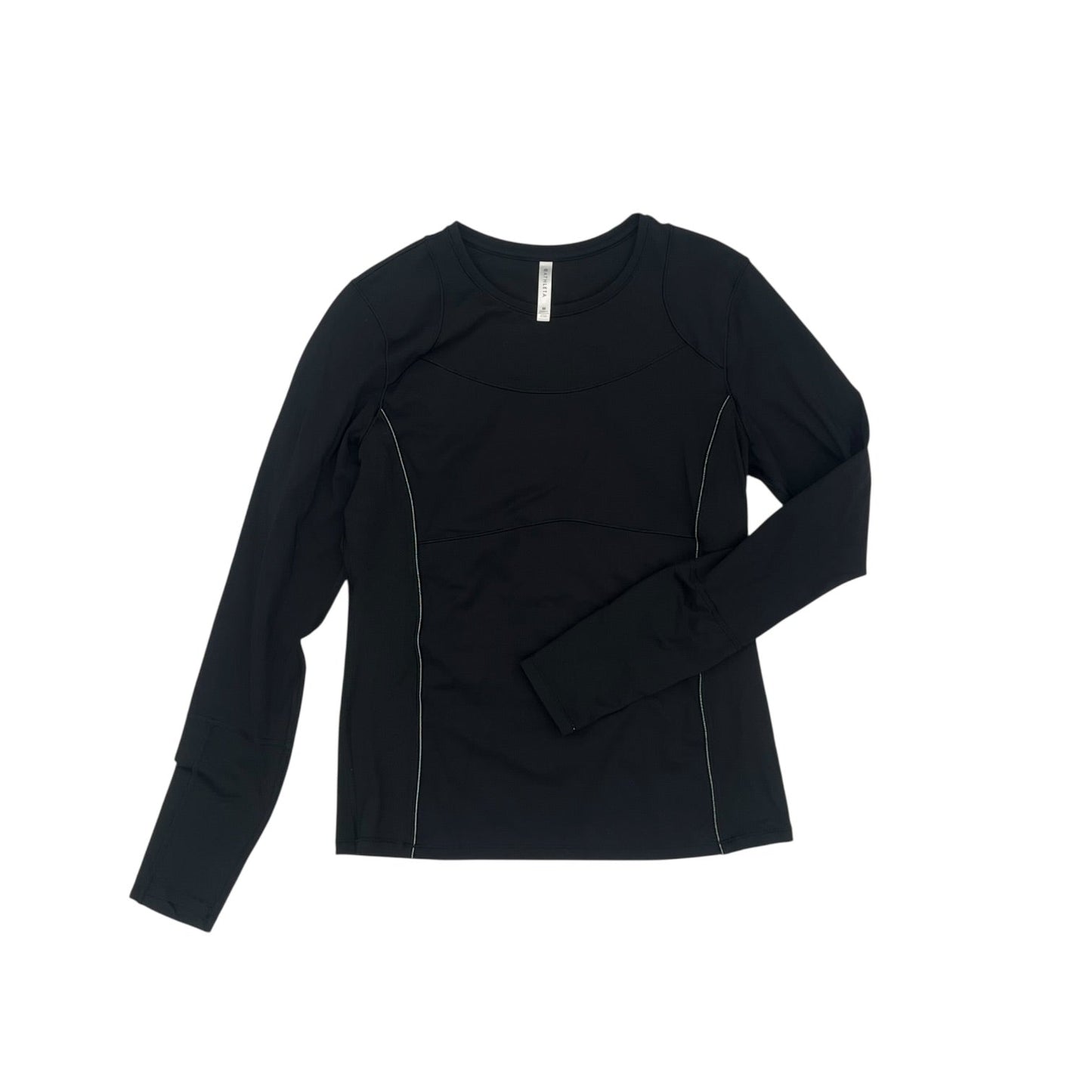 Athletic Top Ls Crewneck By Athleta In Black, Size:M
