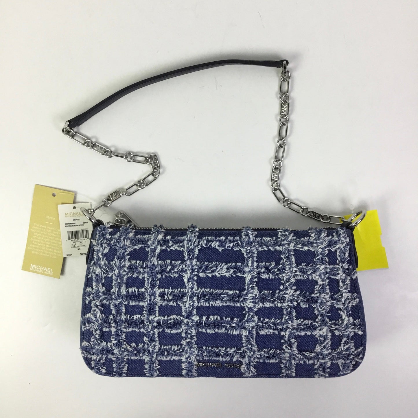 Handbag Designer By Michael Kors In Blue Denim, Size:Small